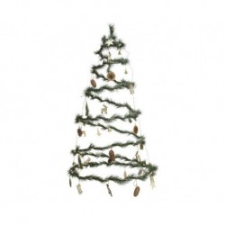 Sapin de Noël Spirale Suspendu Blanc Lumineux dim 58 cm