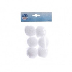 Boules à neige Blanc dim 5 cm Carton de 6