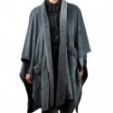 Gaby Plaid Cape Chaude 125 x 175 cm Couleur Gris Foncé