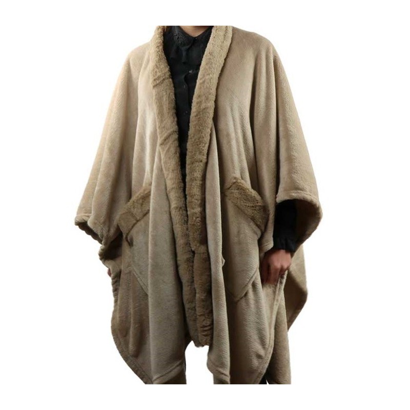 Gaby Plaid Cape Chaude 125 x 175 cm Couleur Sable