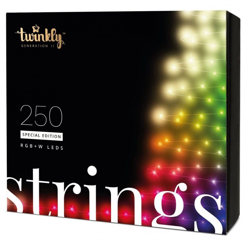 Twinkly STRINGS Lumières de Noël Smart 250 Led RGBW II Génération Câble Noir