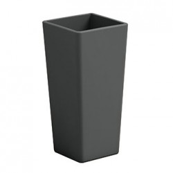 Soucoupe Carrée 30x30 Cm - Gris Fumée - Sous-Pot Plastique - Pour Plantes Intérieur/Extérieur