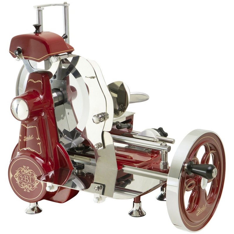 Berkel Flywheel Slicer Volano B2 Fiorato colour Red - Gold Decorations
