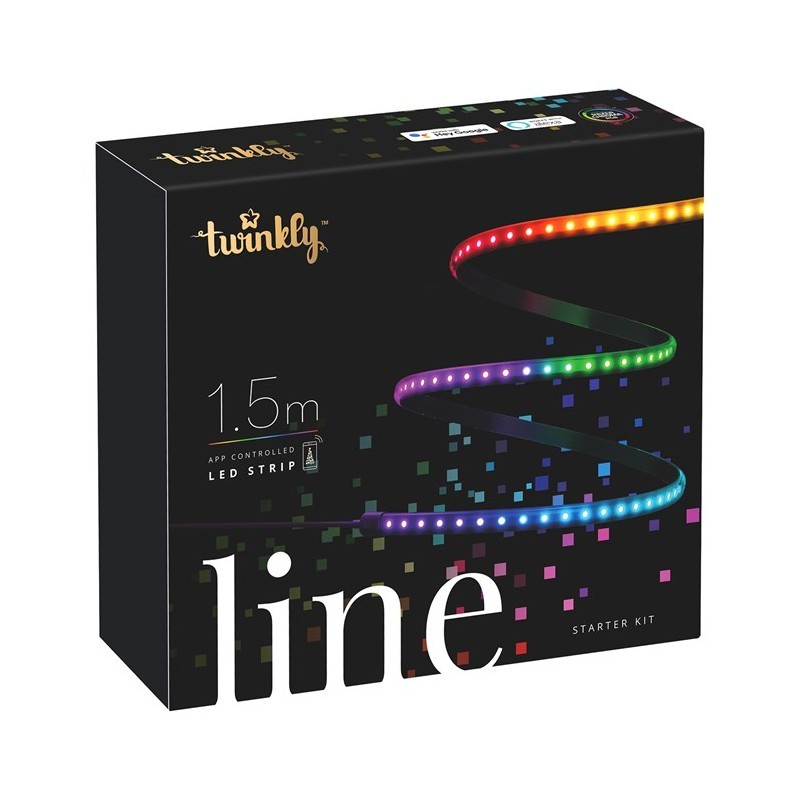 Twinkly LINE Strip 1,5 m 90 Led RGB BT + Wifi - Kit de Démarrage - Câble Blanc