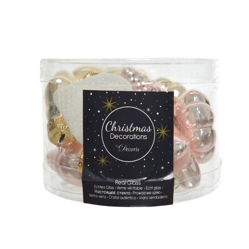 Mini décorations en verre à suspendre. Lot de 12 Mini décorations en verre à suspendre. Lot de 12