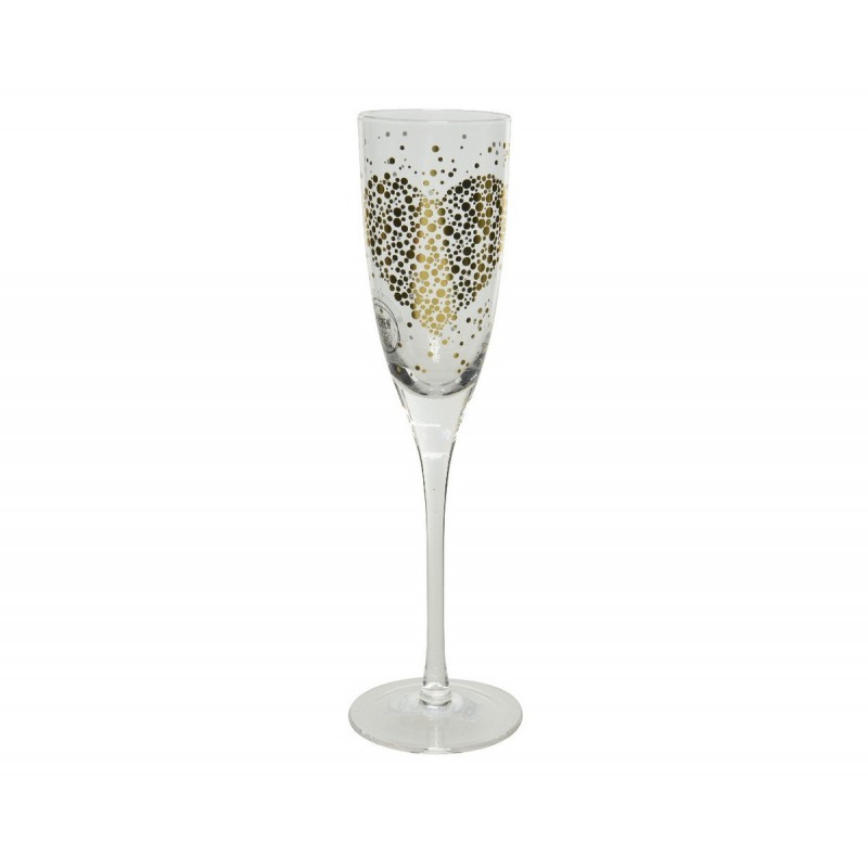Glass goblet with heart print 25.5 cm