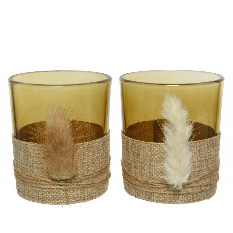 Bougeoir en verre 8 cm. Pièce unique