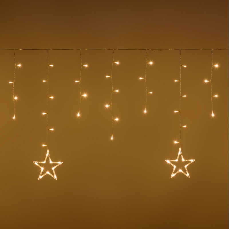 Ice Light 400xH80cm avec 5 Étoiles 150 LED BLANC CHAUD