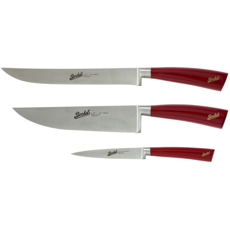 Berkel Set de 3 Couteaux de Chef Elegance Rouge