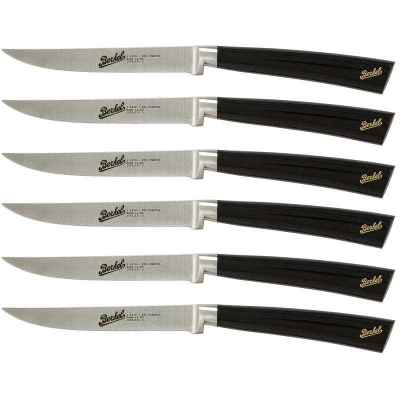 Berkel Set de 6 Couteaux à Steak Elegance Noir Berkel Set de 6 Couteaux à Steak Elegance Noir