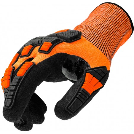 Stocker Gants anti-coupures pour ciseaux 10/L orange, en nitrile