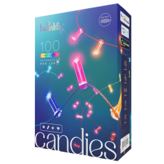 Twinkly CANDIES Bougie Intelligente Lumières de Noël 100 LED RVB II Génération Câble Vert