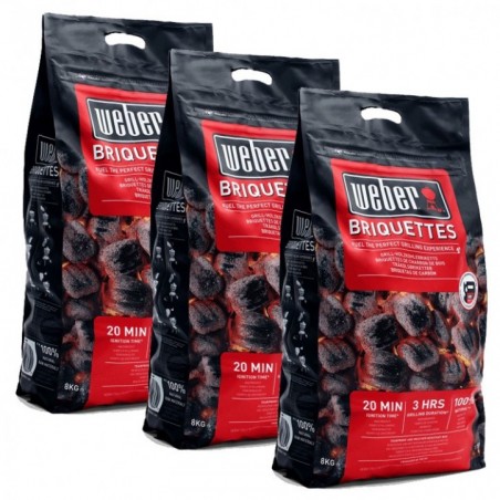 BUNDLE 3 x 8 kg bag of Weber briquettes Code 17591