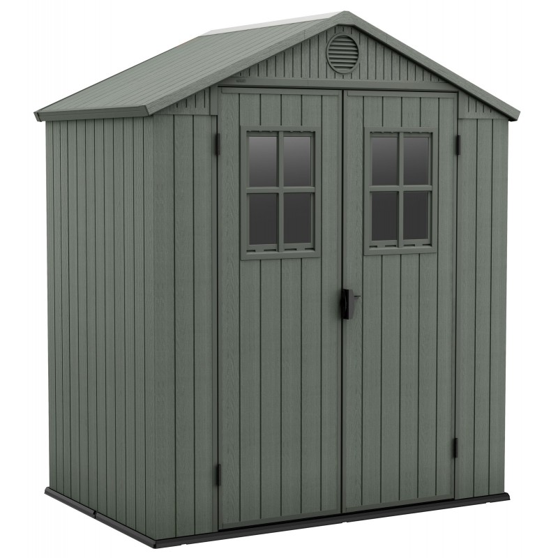 Keter DARWIN 6x4 Green Resin Garden Shed with Front Windows