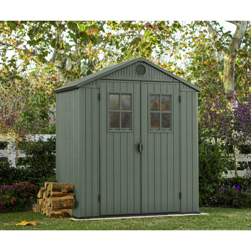 Keter DARWIN 6x4 Green Resin Garden Shed with Front Windows