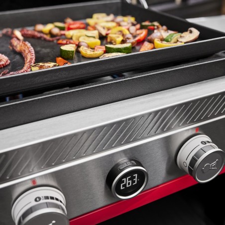 Plancha Weber à Gaz Slate GPSB 76 cm Plaque Premium Avec Brûleur Latéral Noir Cod. 1500247