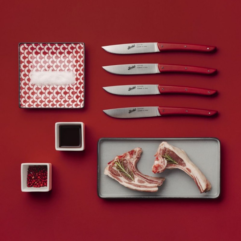 Berkel lot de 4 couteaux à steak rouge
