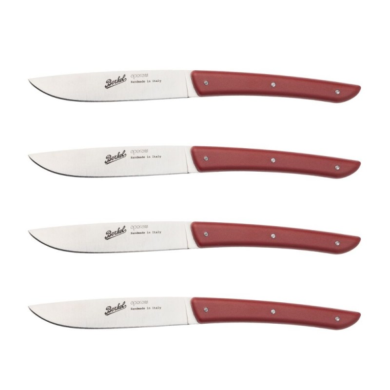 Berkel lot de 4 couteaux à steak rouge