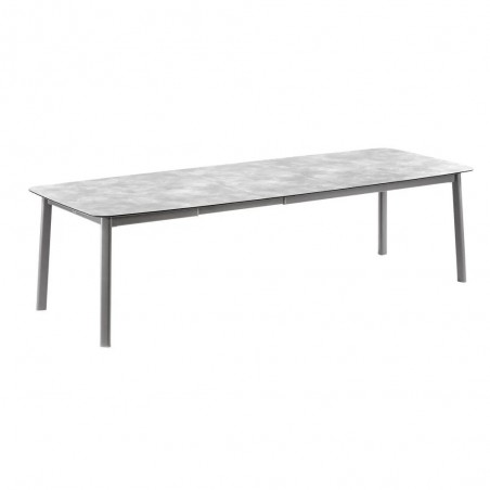 Table ANCONE 220/280 x 108 cm LaFuma LFM5038 Ciment/Alu Titane
