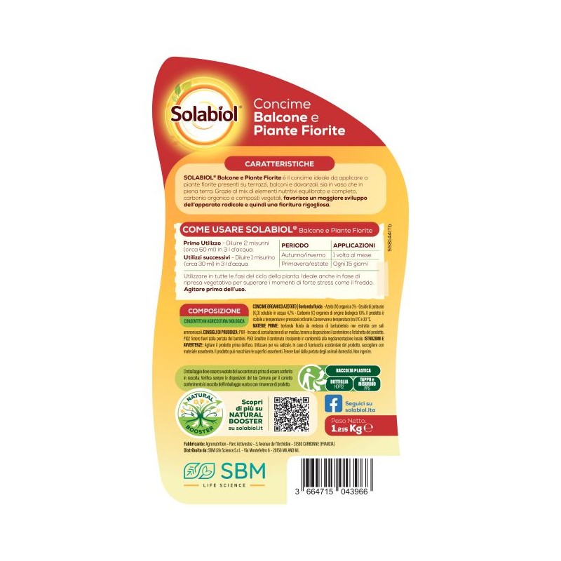 Engrais Liquide pour Plantes à Fleurs 1 l SBM