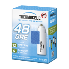 Recharge Thermacell 48 heures - 4 Cartouches de Gaz Butane + 12 Plaques