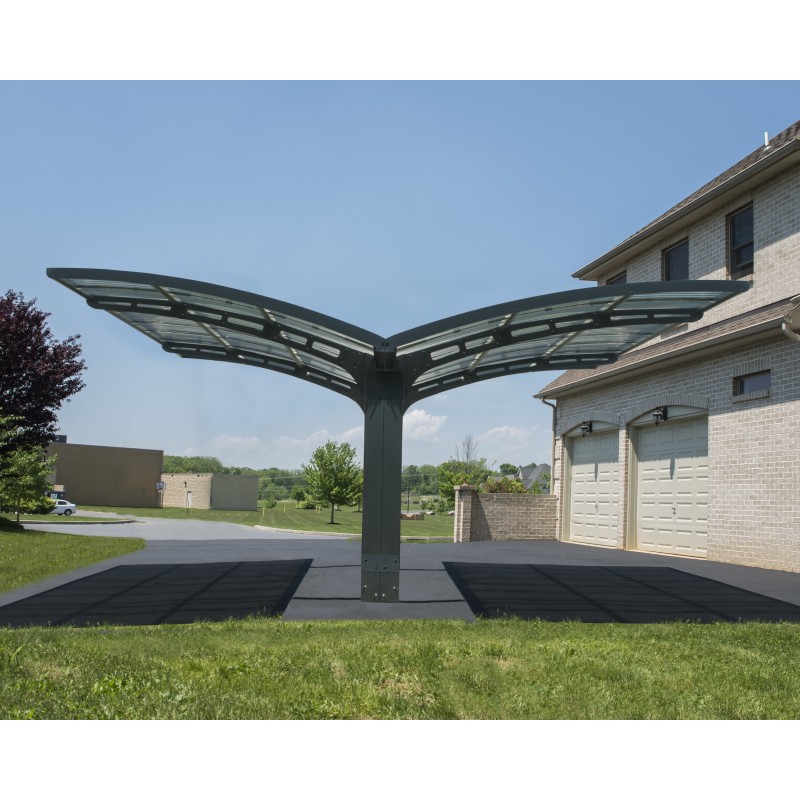 Canopia Arizona Wave Double Carport in Aluminum 6 x 5 m