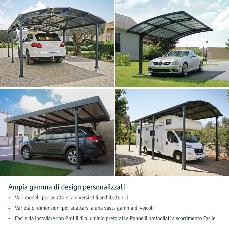 Abri de voiture Canopia Arcadia en aluminium 3,6 X 6,5 m
