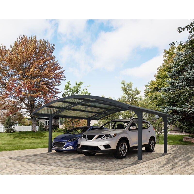 Canopia Arizona Wave Double Carport in Aluminum 6 x 5 m