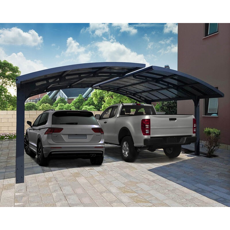 Canopia Abri de voiture double Arizona Wave en aluminium 6 x 5 m