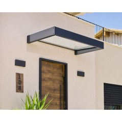 Canopia Sophia Door Awning 160x95 cm - Grey Frame, Transparent Panel