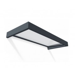 Canopia Sophia Auvent de porte 215x95 cm - cadre gris, panneau transparent