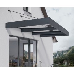 Canopia Sophia XL Auvent de porte 286x140x67 cm - cadre gris, panneau transparent