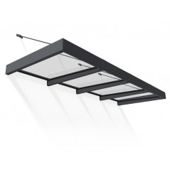 Canopia Sophia XL Auvent de porte 379x140x67 cm - cadre gris, panneau transparent