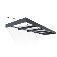 Canopia Sophia XL Auvent de porte 472x140x67 cm - cadre gris, panneau transparent