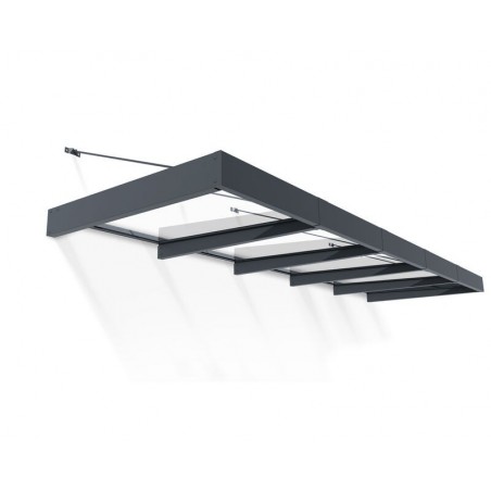 Canopia Sophia XL Auvent de porte 472x140x67 cm - cadre gris, panneau transparent