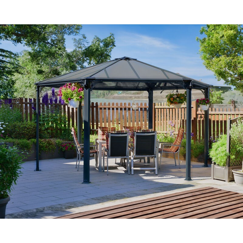 Canopia Monaco Tonnelle hexagonale en aluminium 3.6x4 m Canopia Monaco Tonnelle hexagonale en aluminium 3.6x4 m