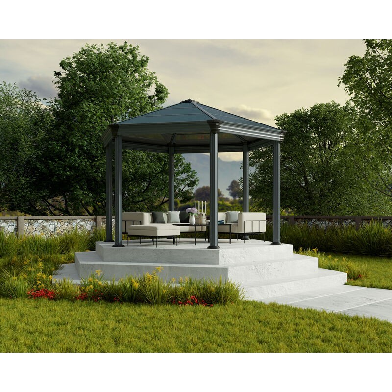 Canopia Roma Tonnelle hexagonale en aluminium 3.6x4 m