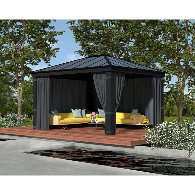 Canopia Set de rideaux pour Tonnelle Dallas 3.6x4.3 m Canopia Set de rideaux pour Tonnelle Dallas 3.6x4.3 m