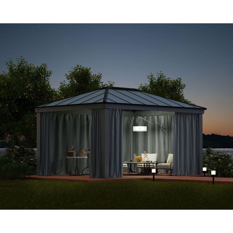 Canopia Set de rideaux pour Tonnelle Dallas 3.6x5 m Canopia Set de rideaux pour Tonnelle Dallas 3.6x5 m