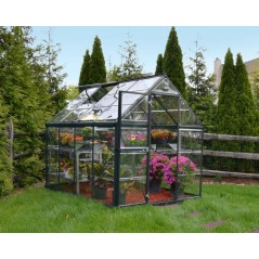 Canopia Serre de Jardin Transparente Harmony en Polycarbonate 247x185x208 cm Gris