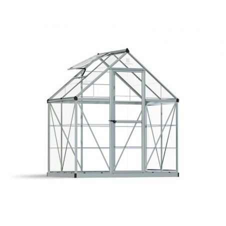 Canopia Harmony Serre de jardin transparente en polycarbonate 126x185x208 cm Argent