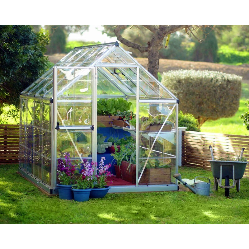 Canopia Harmony Serre de jardin transparente en polycarbonate 247x185x208 cm Argent Canopia Harmony Serre de jardin transparente en polycarbonate 247x185x208 cm Argent