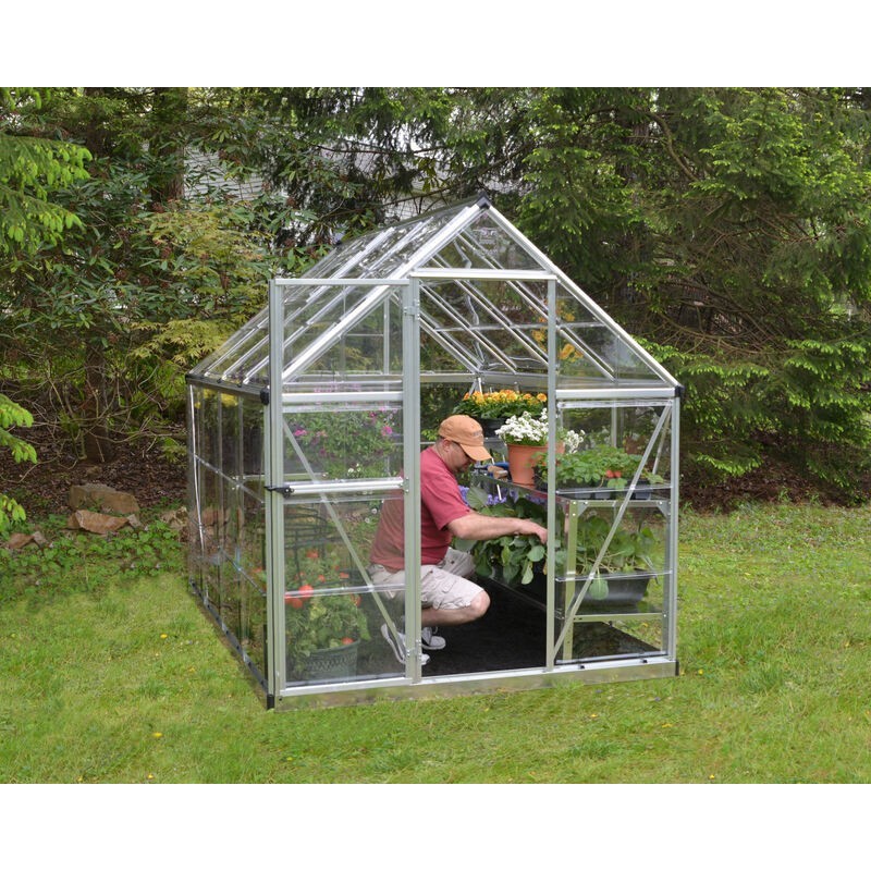 Canopia Harmony Serre de jardin transparente en polycarbonate 247x185x208 cm Argent Canopia Harmony Serre de jardin transparente en polycarbonate 247x185x208 cm Argent