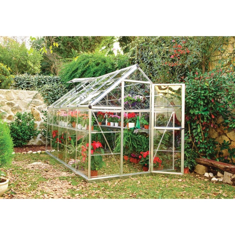 Canopia Harmony Serre de jardin transparente en polycarbonate 306x185x208 cm Argent Canopia Harmony Serre de jardin transparente en polycarbonate 306x185x208 cm Argent