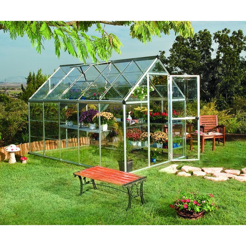 Canopia Serre de Jardin Transparente Harmony en Polycarbonate 306x185x208 cm Argenté