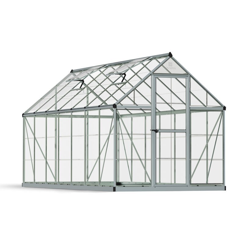 Canopia Serre de Jardin Transparente Harmony en Polycarbonate 426x185x208 cm Argenté