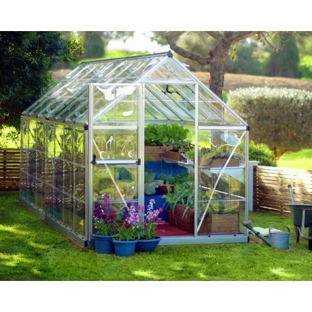 Canopia Serre de Jardin Transparente Harmony en Polycarbonate 426x185x208 cm Argenté