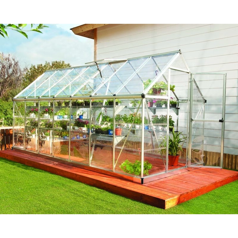 Canopia Serre de Jardin Transparente Harmony en Polycarbonate 426x185x208 cm Argenté