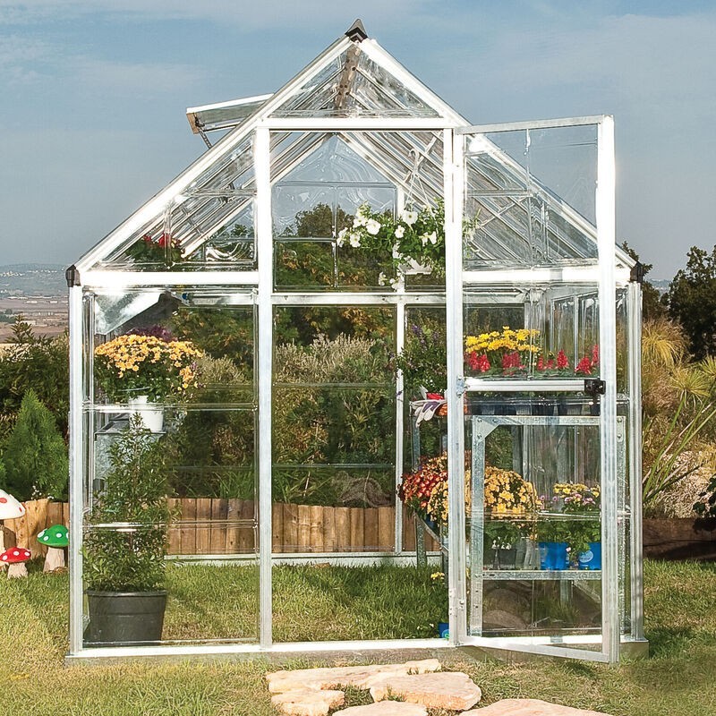 Canopia Serre de Jardin Transparente Harmony en Polycarbonate 426x185x208 cm Argenté
