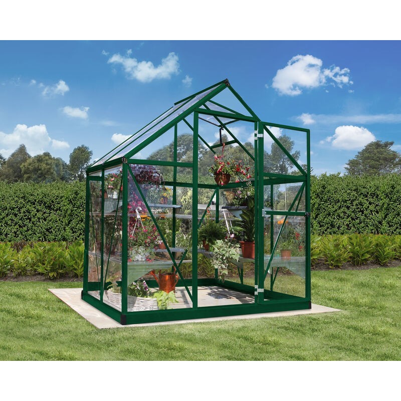 Canopia Serre de Jardin Transparente Harmony en Polycarbonate 126x185x208 cm Vert